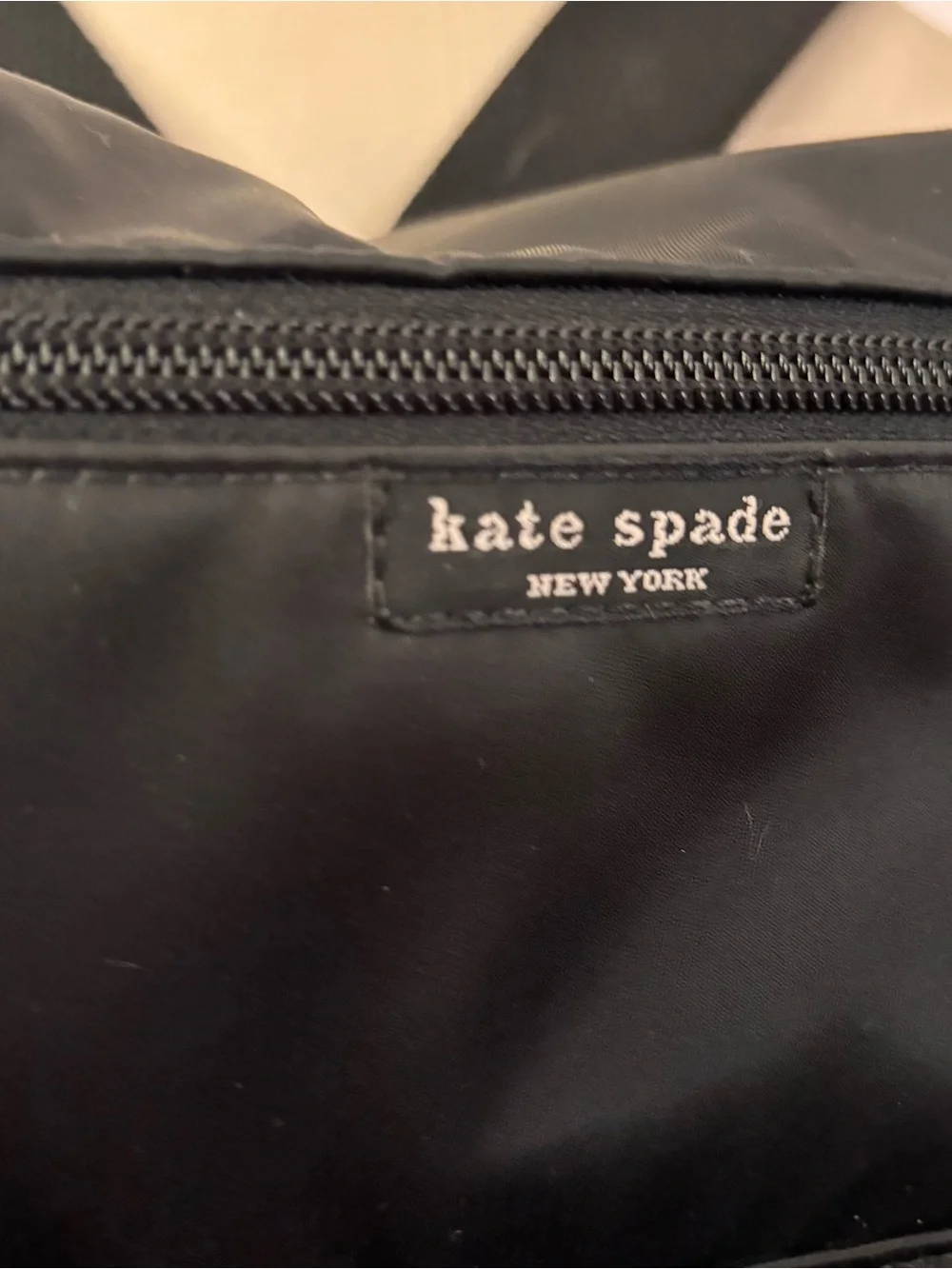 kate spade Vintage Black Nylon Backpack with Front Zip Pocket
